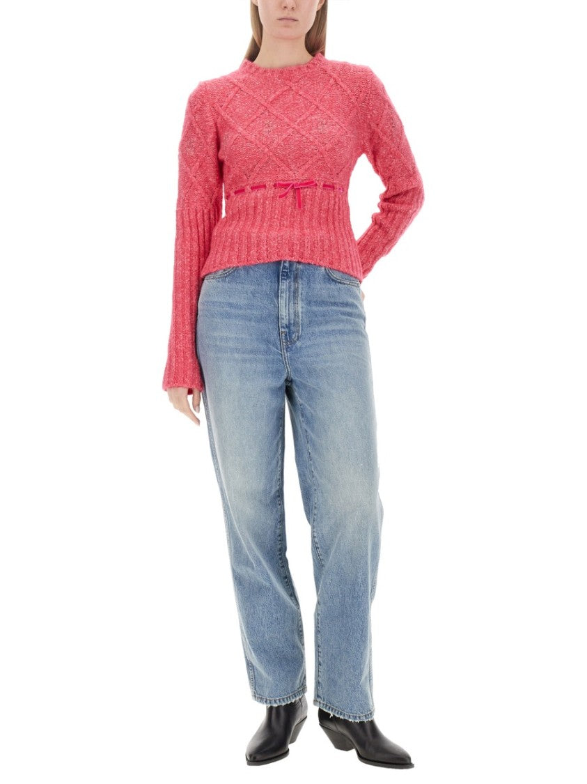Cormio Textured Diamond Knit Sweater