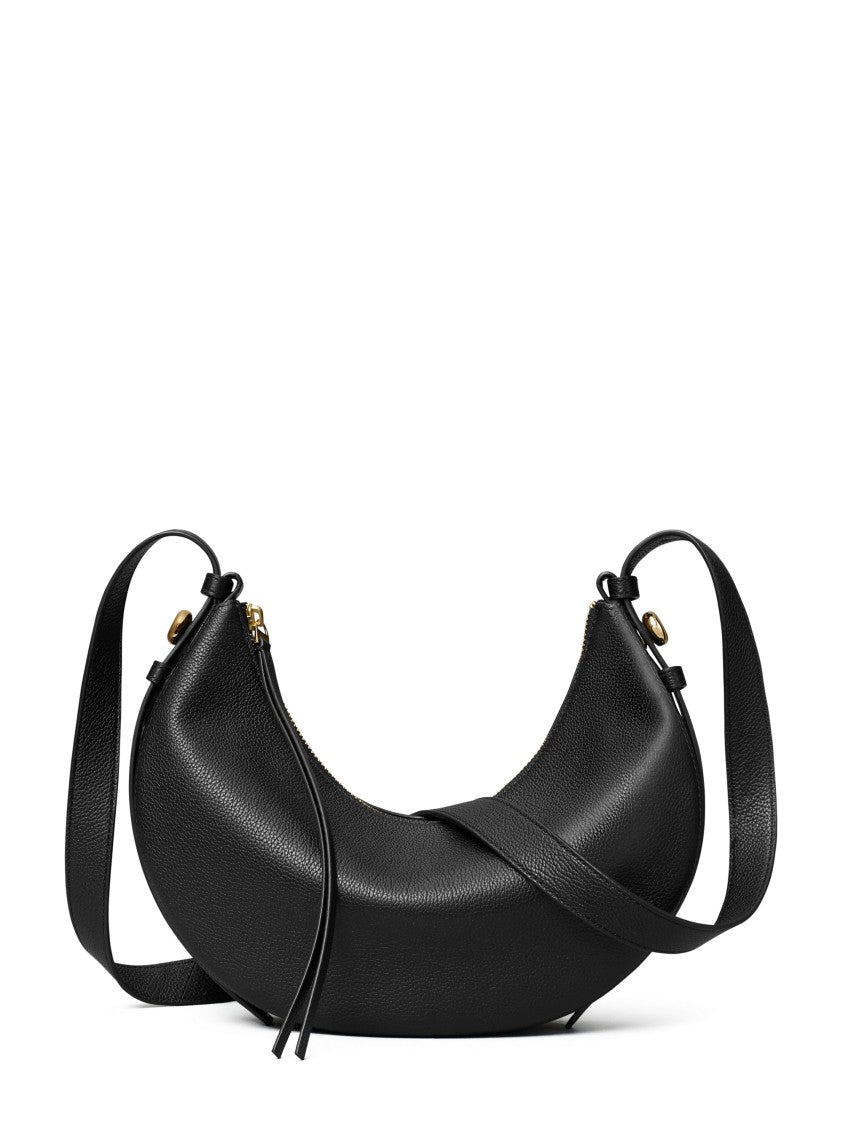 Tory Burch Crescent-Shaped Textured Leather Romy Half Moon Bag