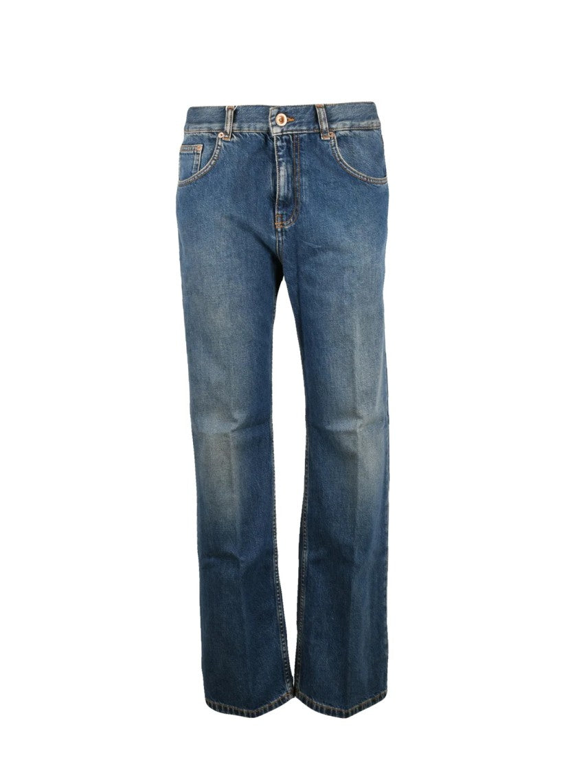 Aspesi Comfort Fit Denim Jeans With Wide Leg Silhouette