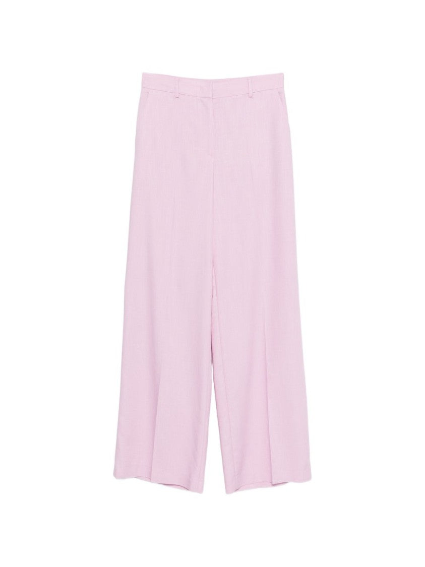 Msgm Wide-Leg Trousers With Belt Loops And Concealed Fastening