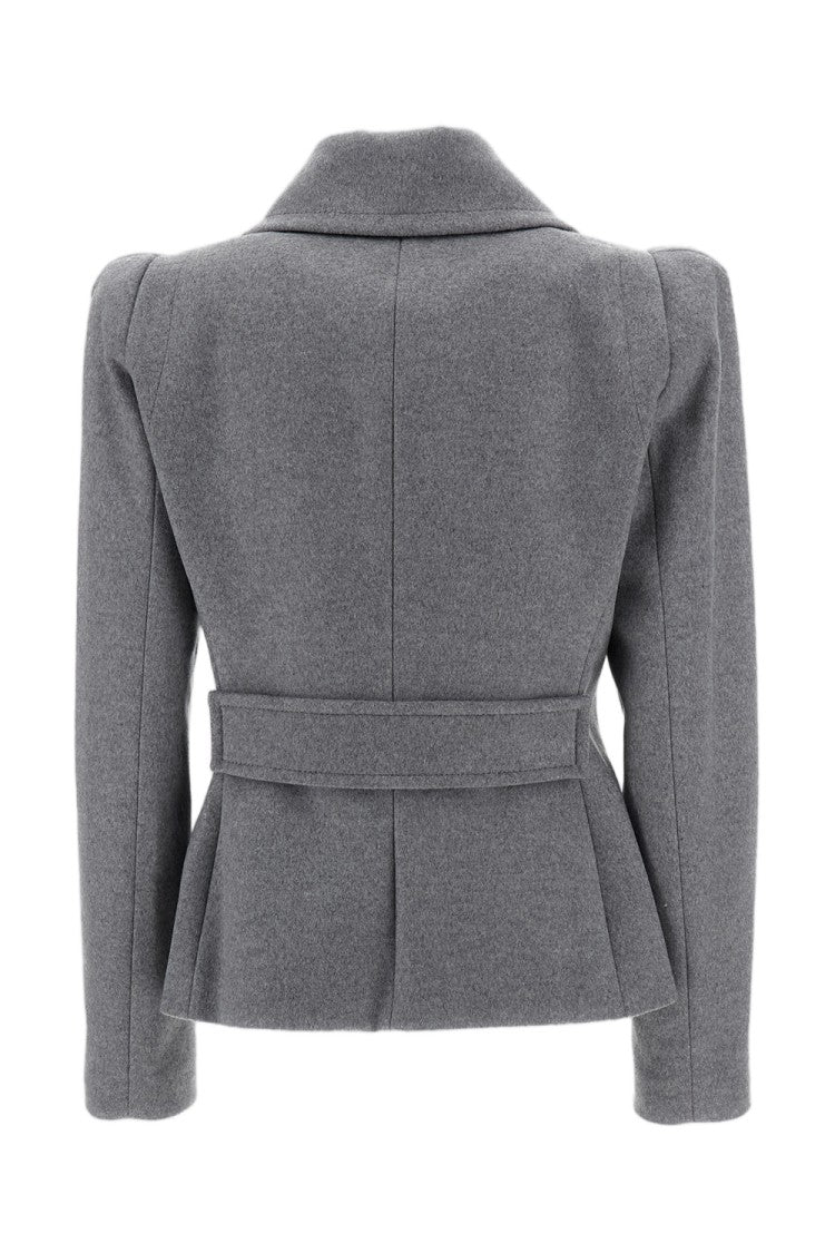 7 For All Mankind Double-Breasted High-Shoulder Wool Jacket