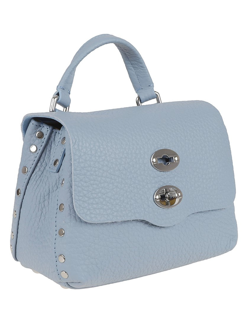 Zanellato Textured Blue Calf Leather Crossbody Bag