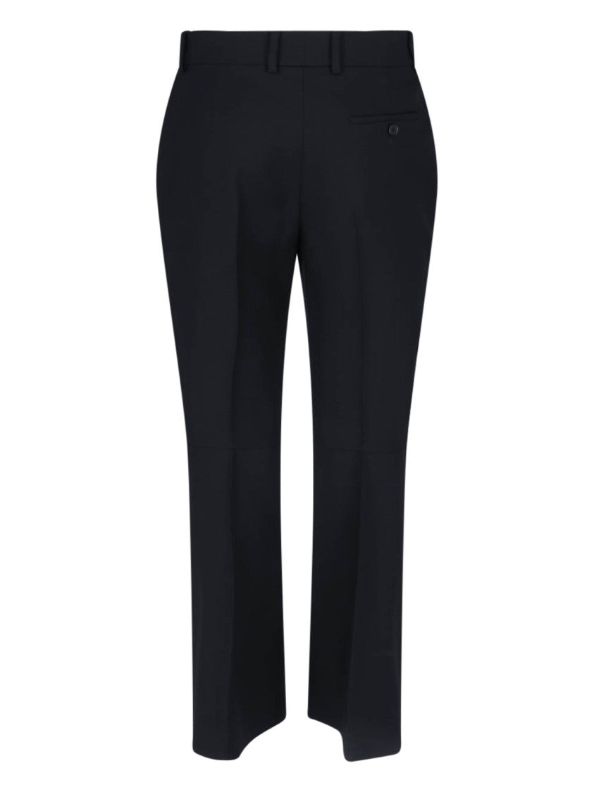 Alexander Mcqueen High-Waisted Black Wool Palazzo Pants
