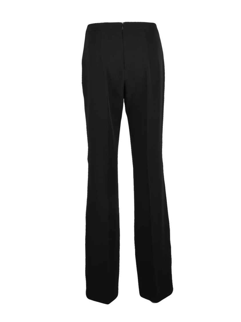 Ermanno Firenze Black Stretch Polyester High-Waisted Formal Pants