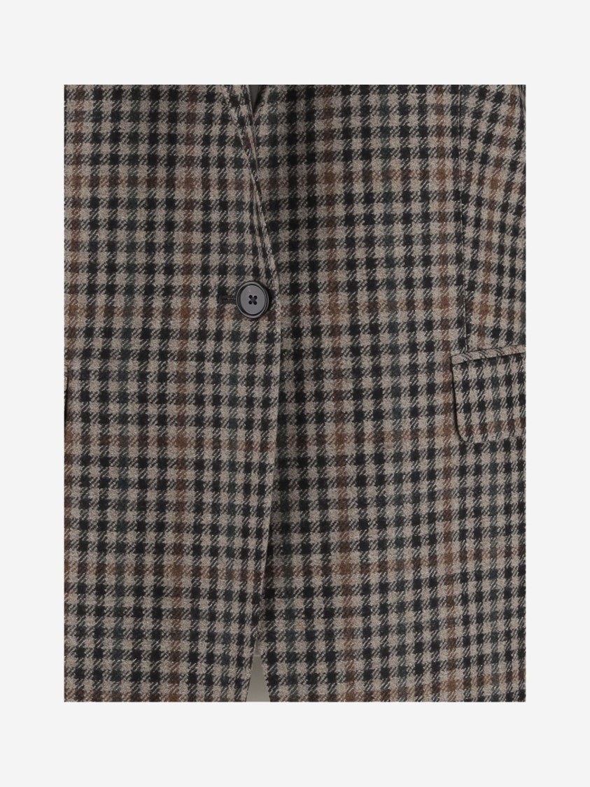 Tagliatore Wool Jacket With Plaid Pattern