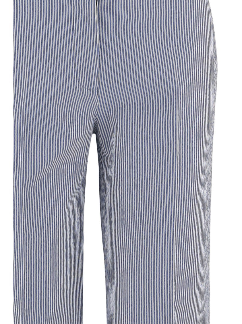 Ql2 Striped Stretch Cotton-Blend Pants