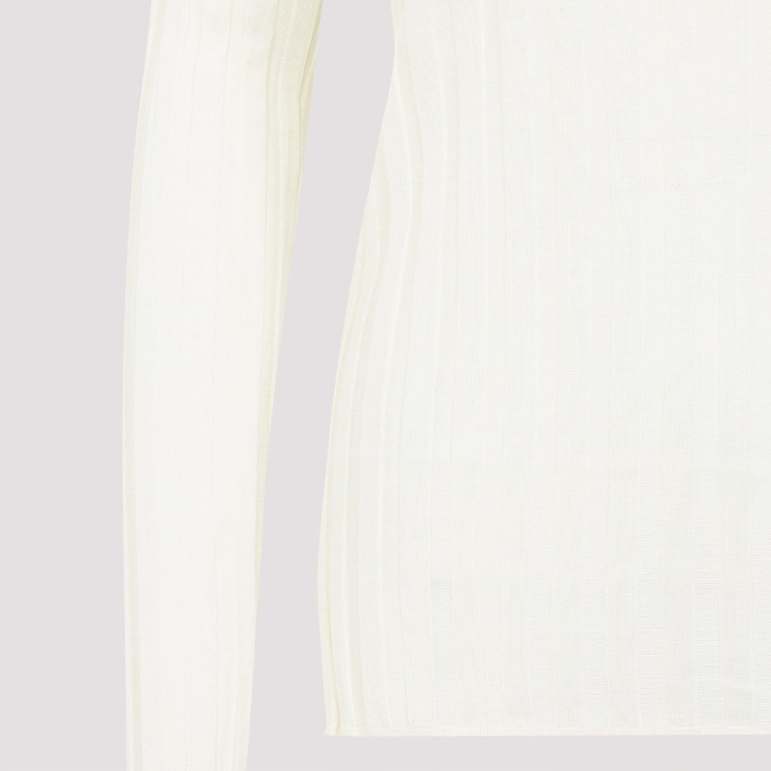 Carven Turtle Neck Underpinning Ecru Wool Pullover