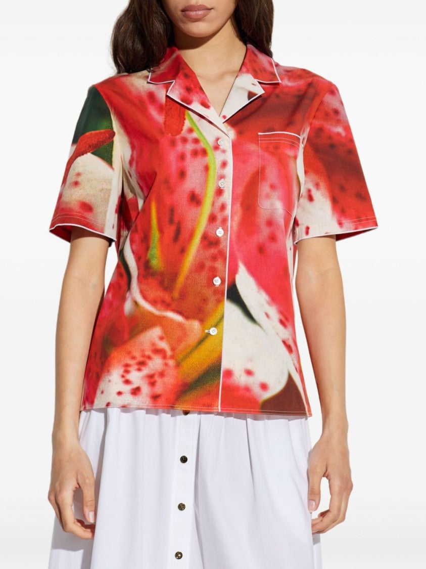 Tory Burch Multicolor Floral Print Shirt