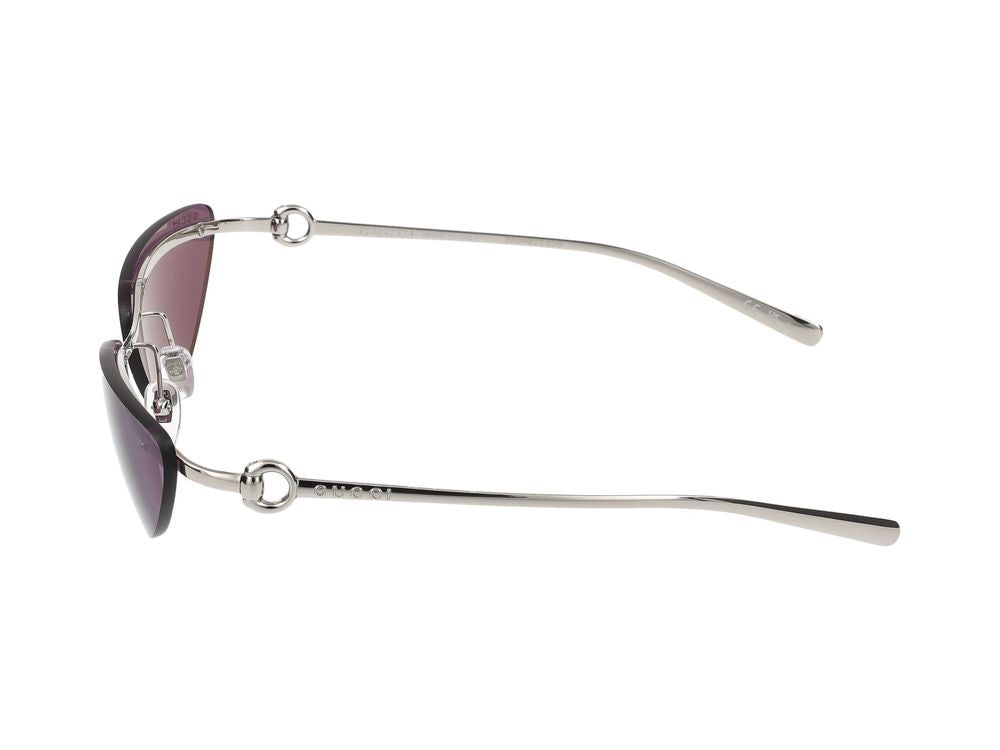 Gucci Silver Violet Lenses Cat-Eye Sunglasses
