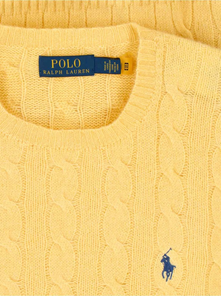 Polo Ralph Lauren Cable-Knit Logo Sweater – Yellow