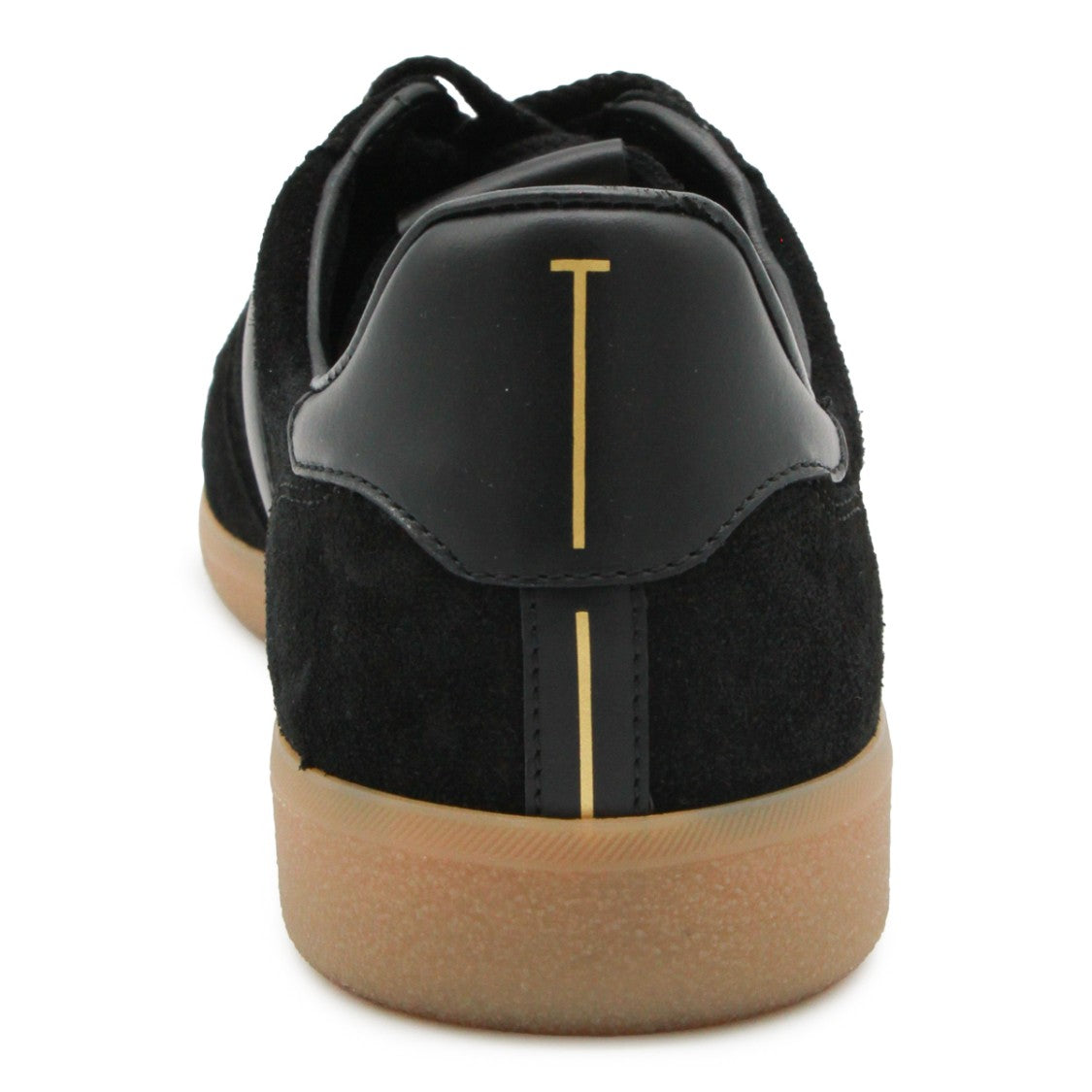 Tom Ford Black Leather Flat Rubber Sole Sneakers