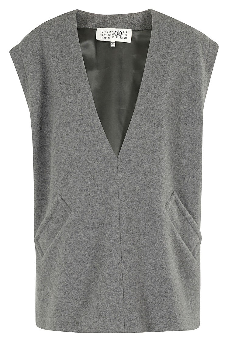 Mm6 By Maison Margiela Oversized Wool Blend Vest