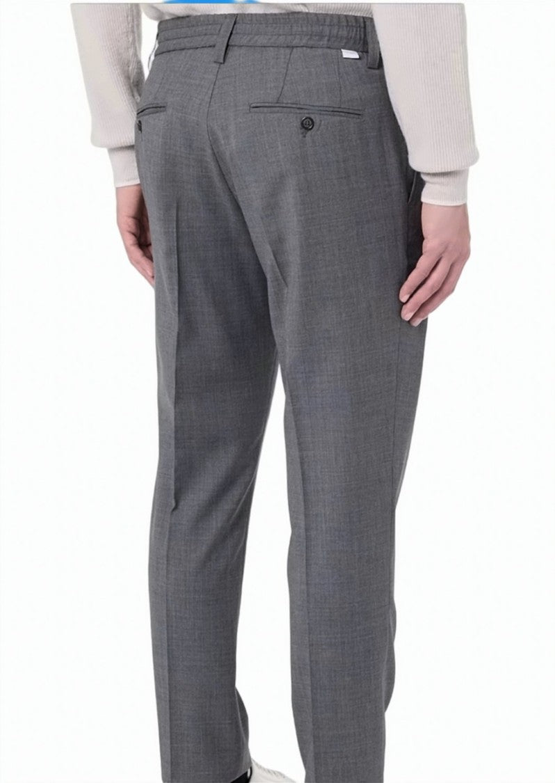 Paolo Pecora Pleated Fresco Wool Drawstring Tailored Pants