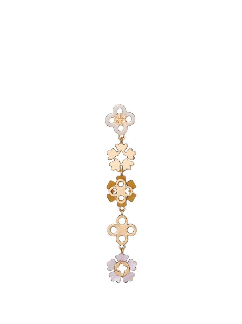 Tory Burch Metallic Alternating Tones Floral Cascade Earrings