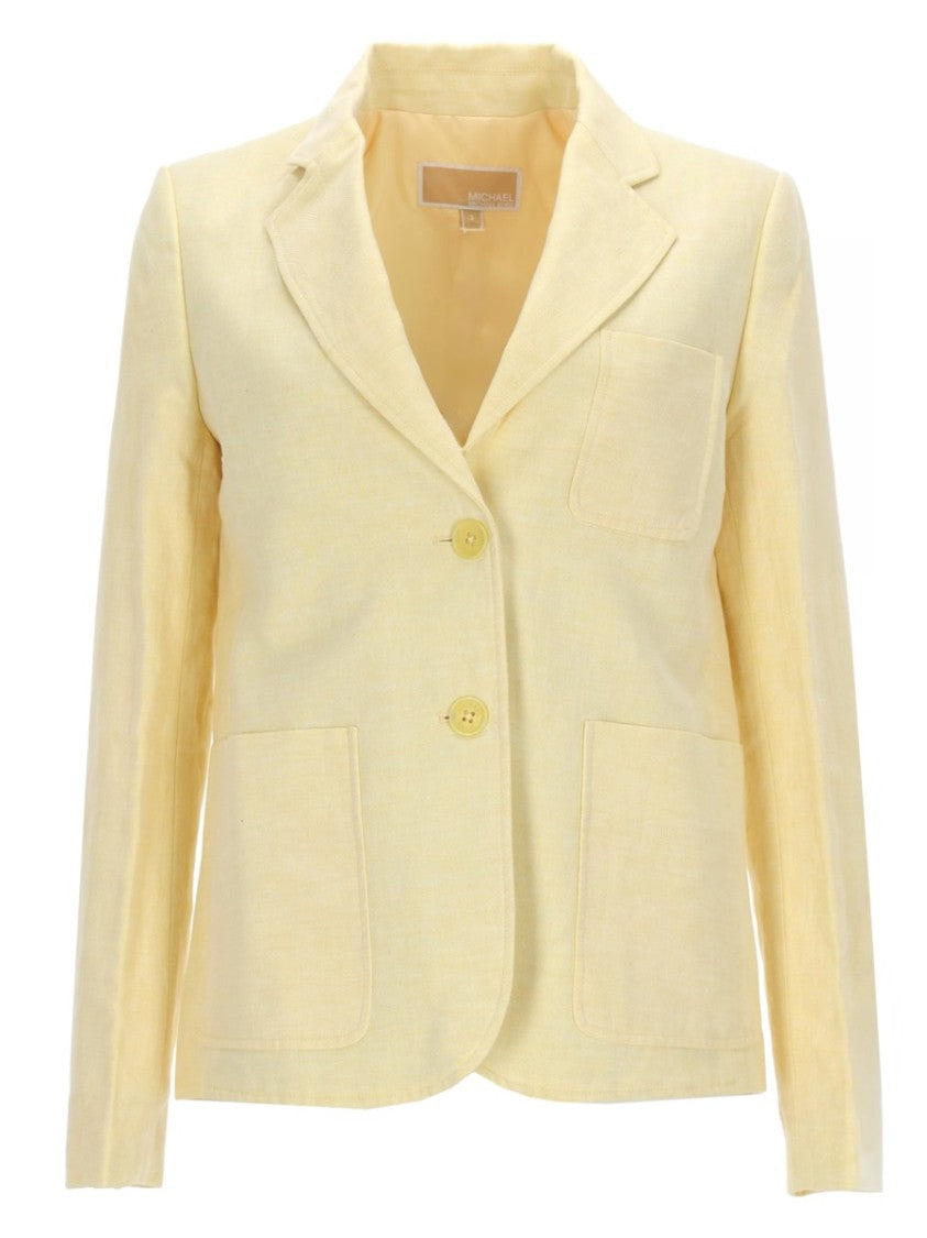 Michael Michael Kors Single Breasted Linen Blend Blazer