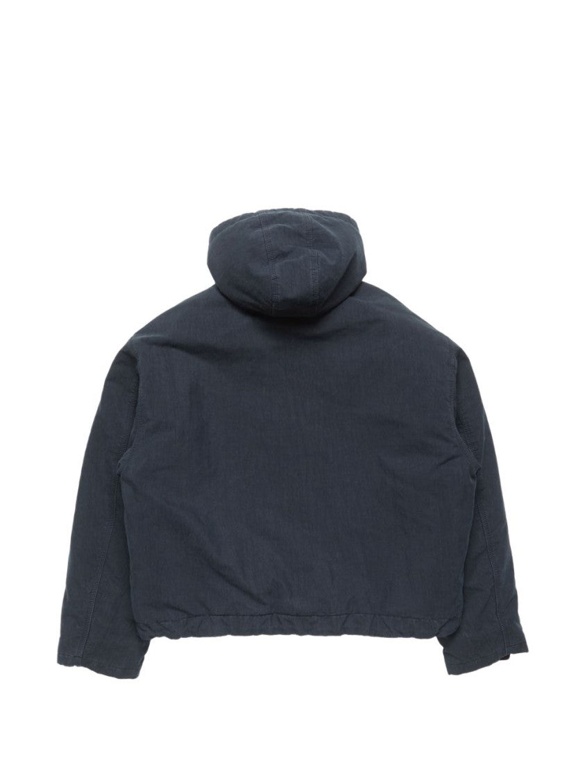 Acne Studios Boxy Cropped Zip-Front Plush-Lined Jacket