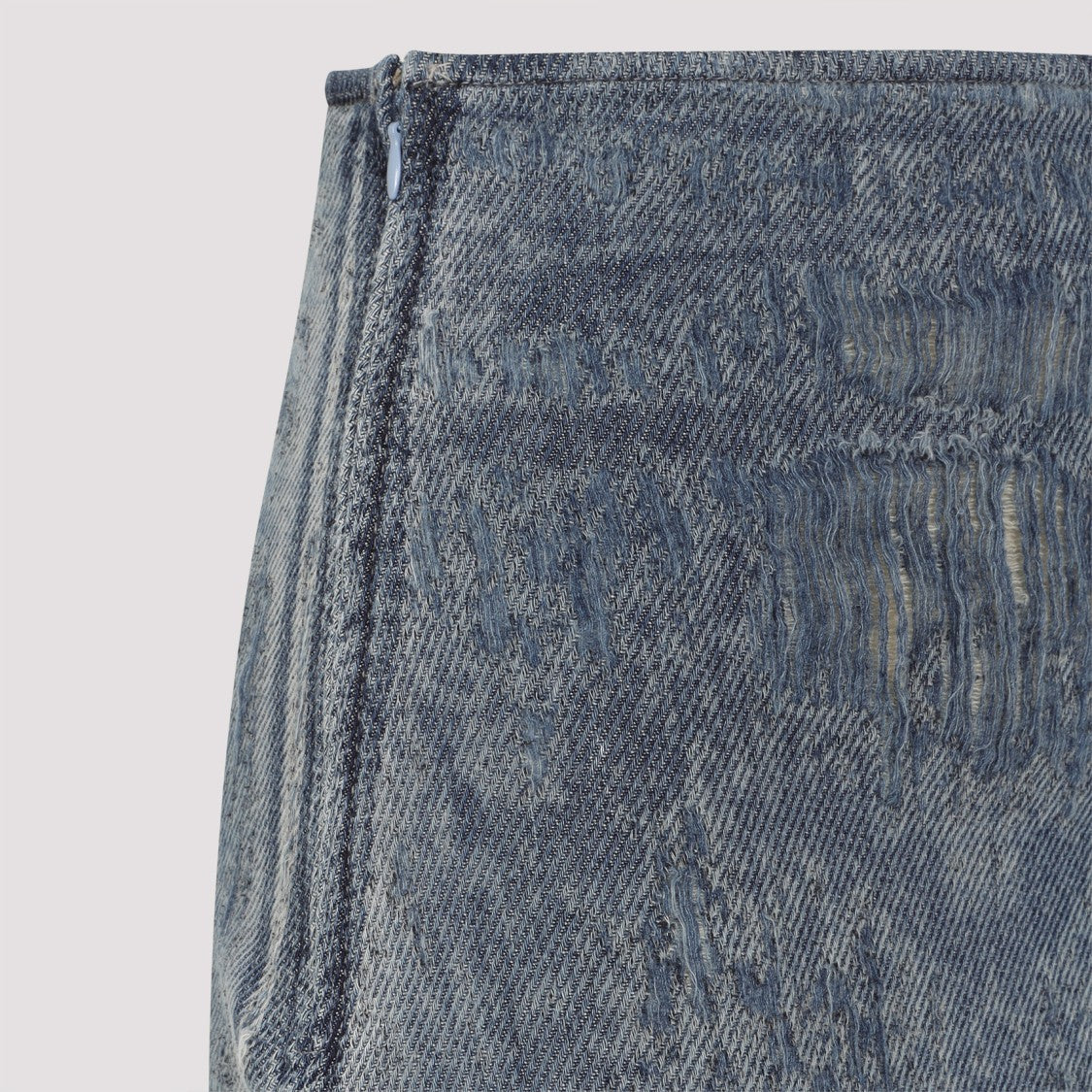 Diesel Faded Blue Denim Maxi Skirt With Side Slit