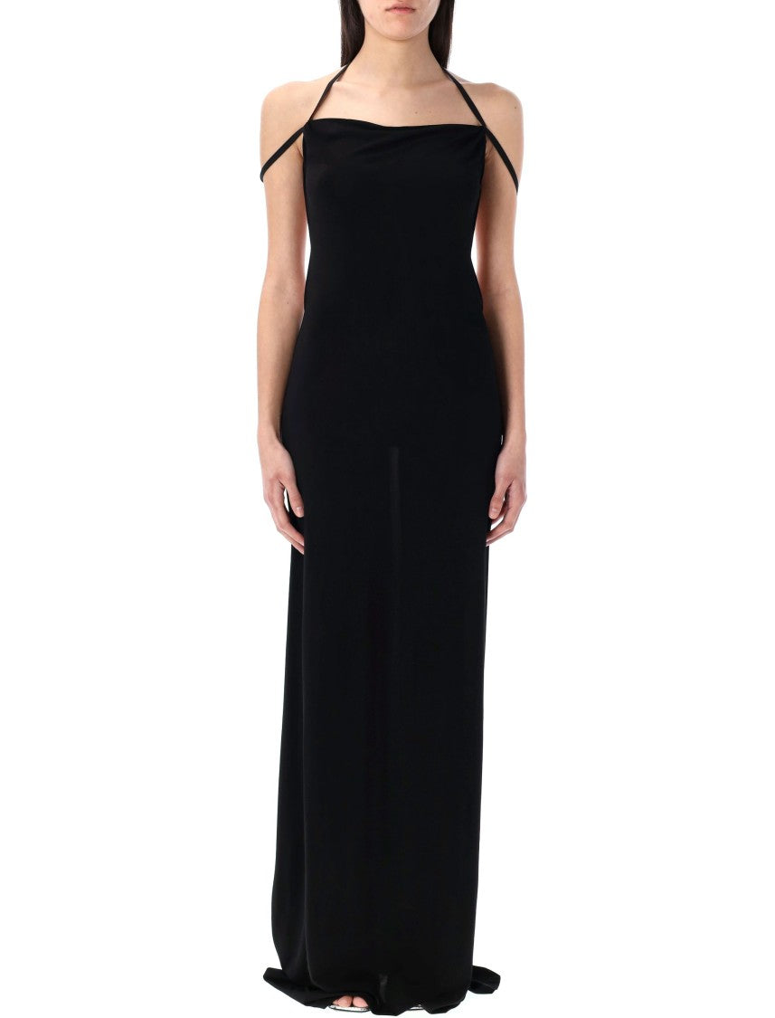 Marine Serre Draped Jersey Open Back Dress