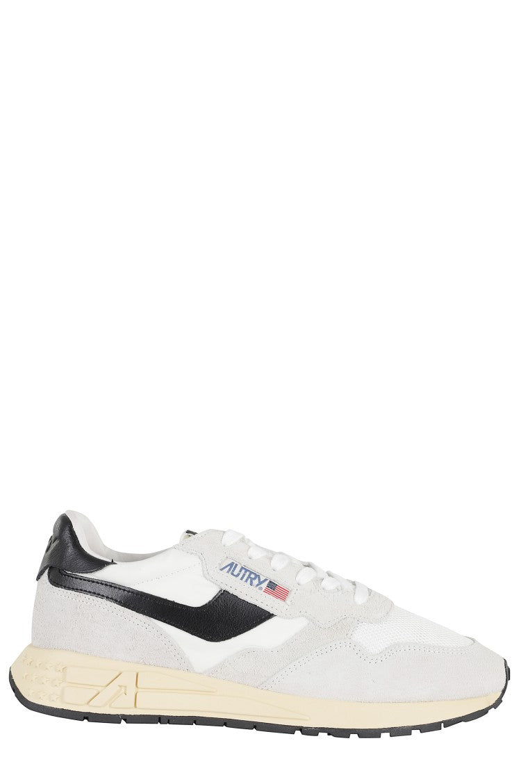 Autry White Reelwind Low Side-Logo Suede Sneakers