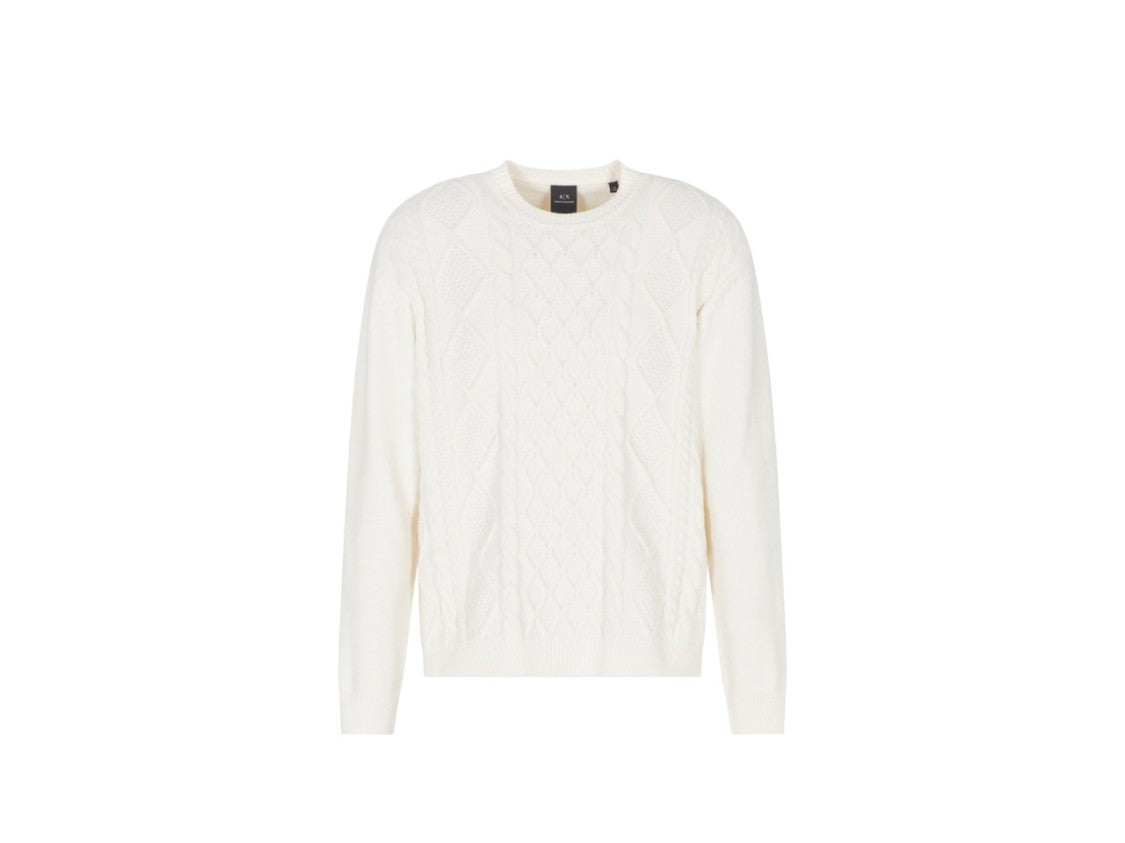 Armani Exchange Three-Dimensional Textured Crew-Neck Sweater