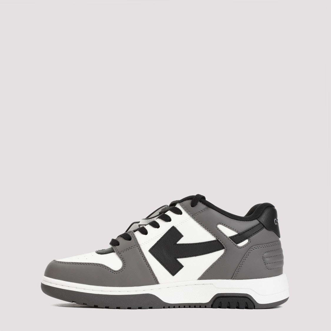 Off-White Dark Grey Leather Sneakers