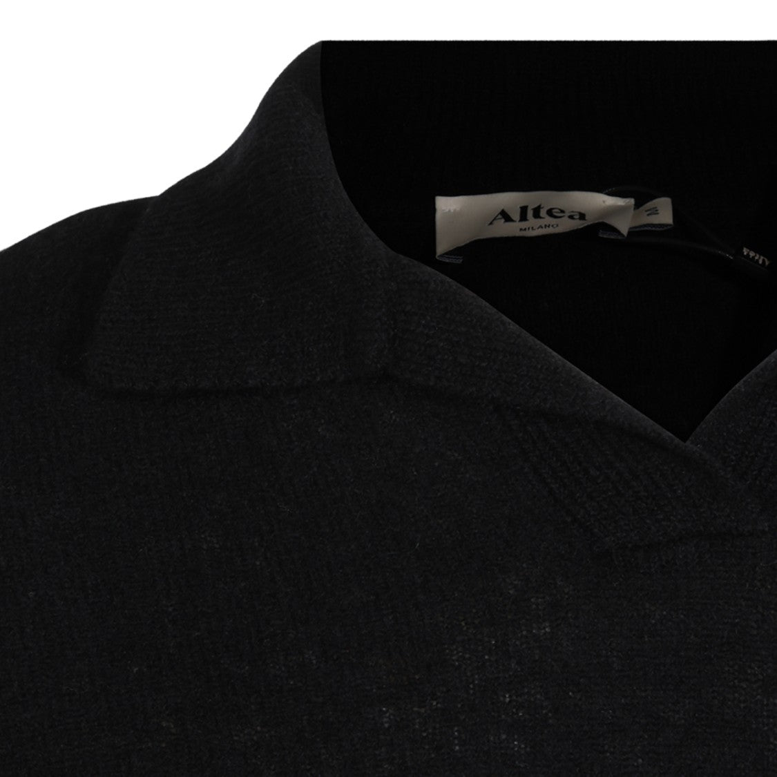 Altea V-Neck Wool Knit Sweater With Ribbed Accents