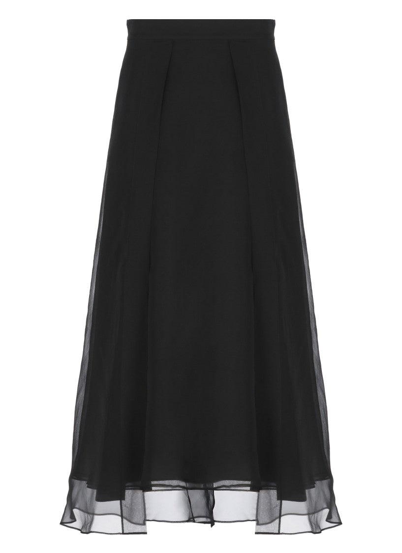 Brunello Cucinelli Black Silk Skirt