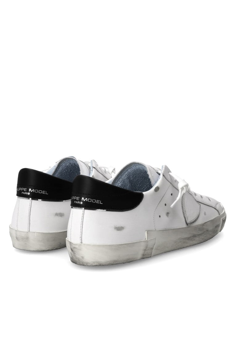 Philippe Model Paris Leather Black Trim Sneakers