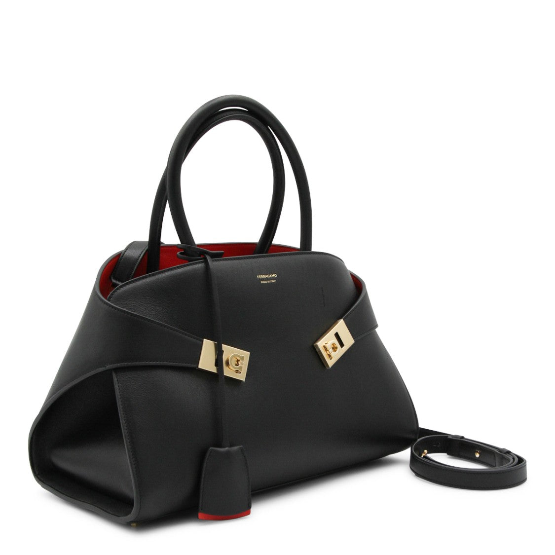 Ferragamo Black Leather Hug S Shoulder Bag