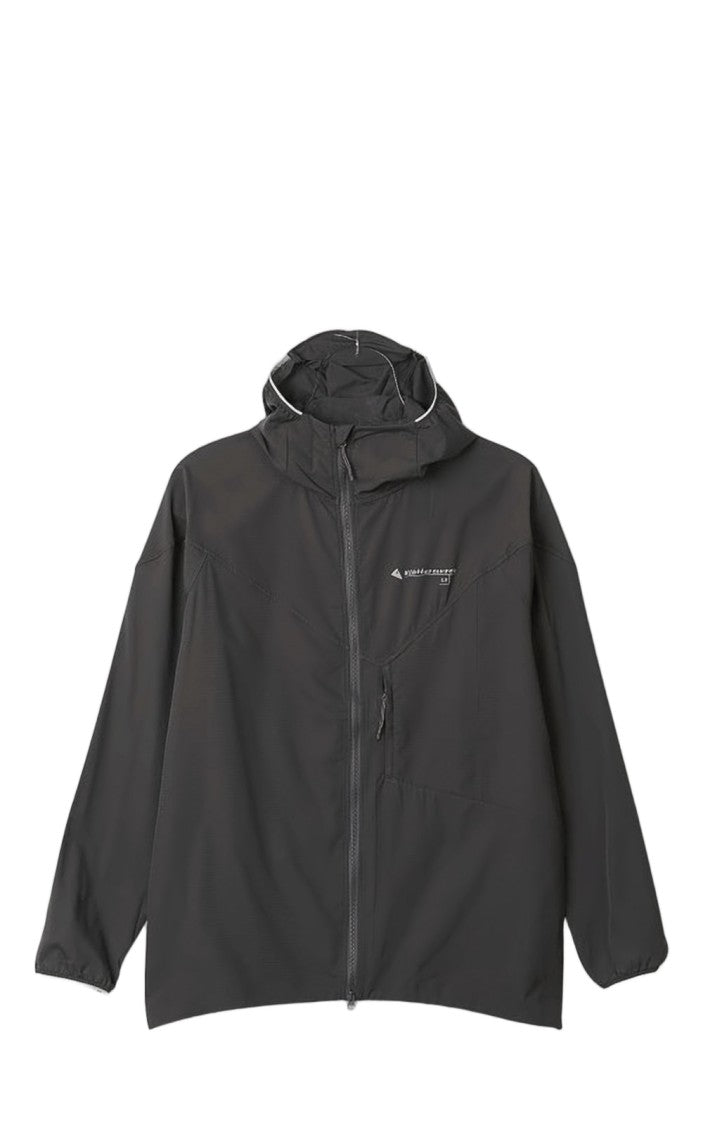 Klattermusen Minimalist Black Hooded Jacket With Zipper Closure