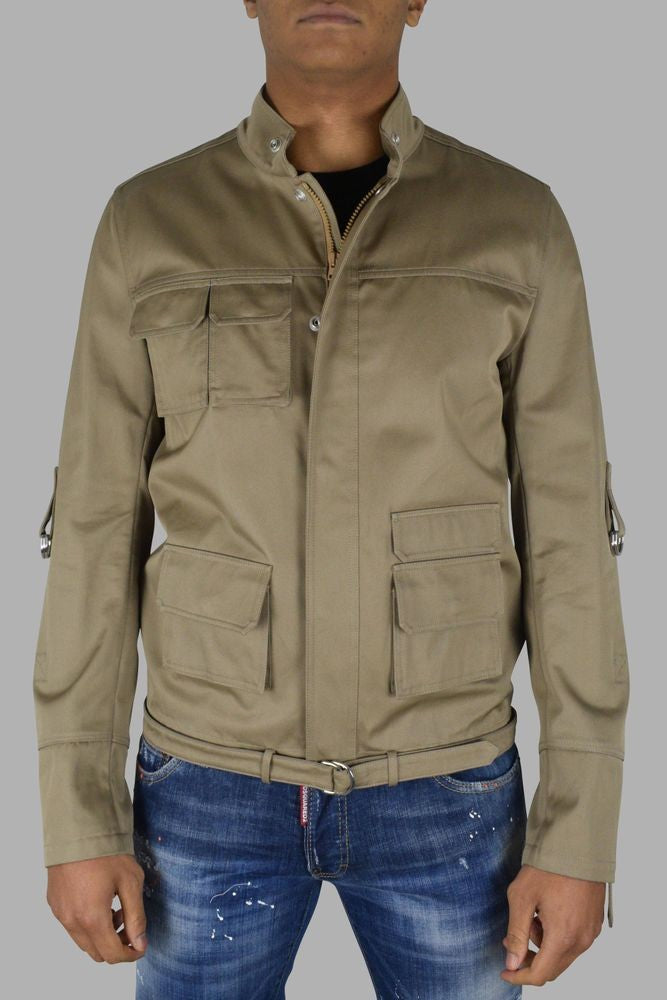 Valentino Garavani Beige Zip-Up Jacket With Adjustable Sleeves