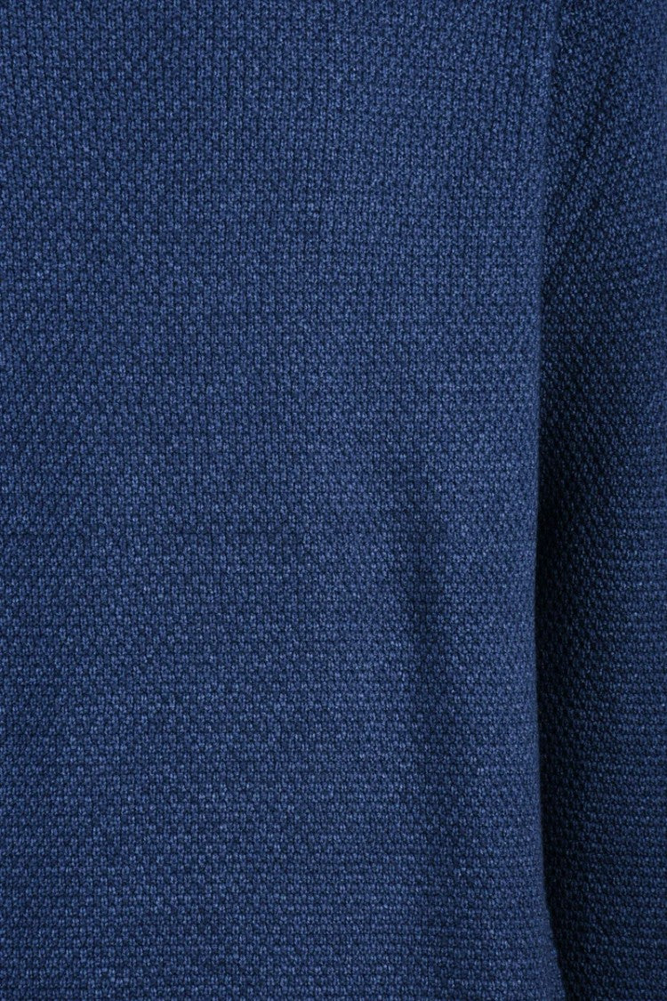 H953 Blue Merino Wool Men's Crewneck Sweater