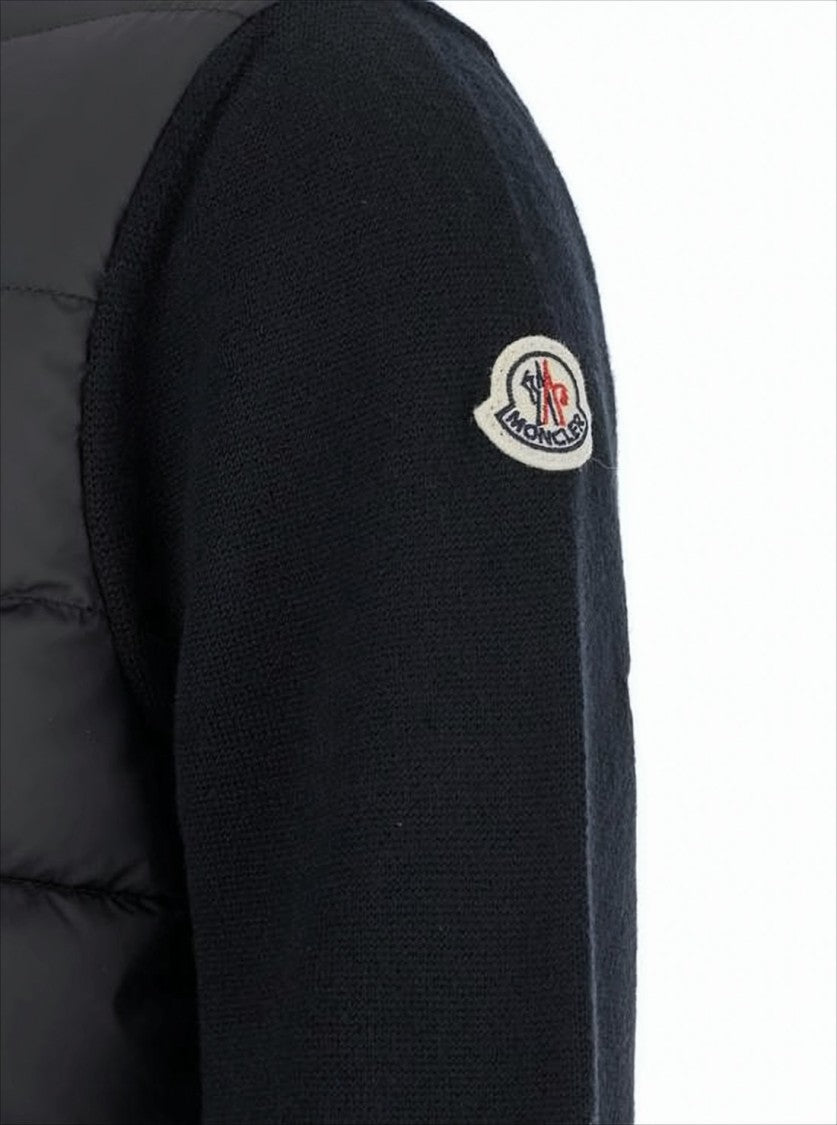 Moncler Quilted Padded Jacket With Contrast Knit Sleeves