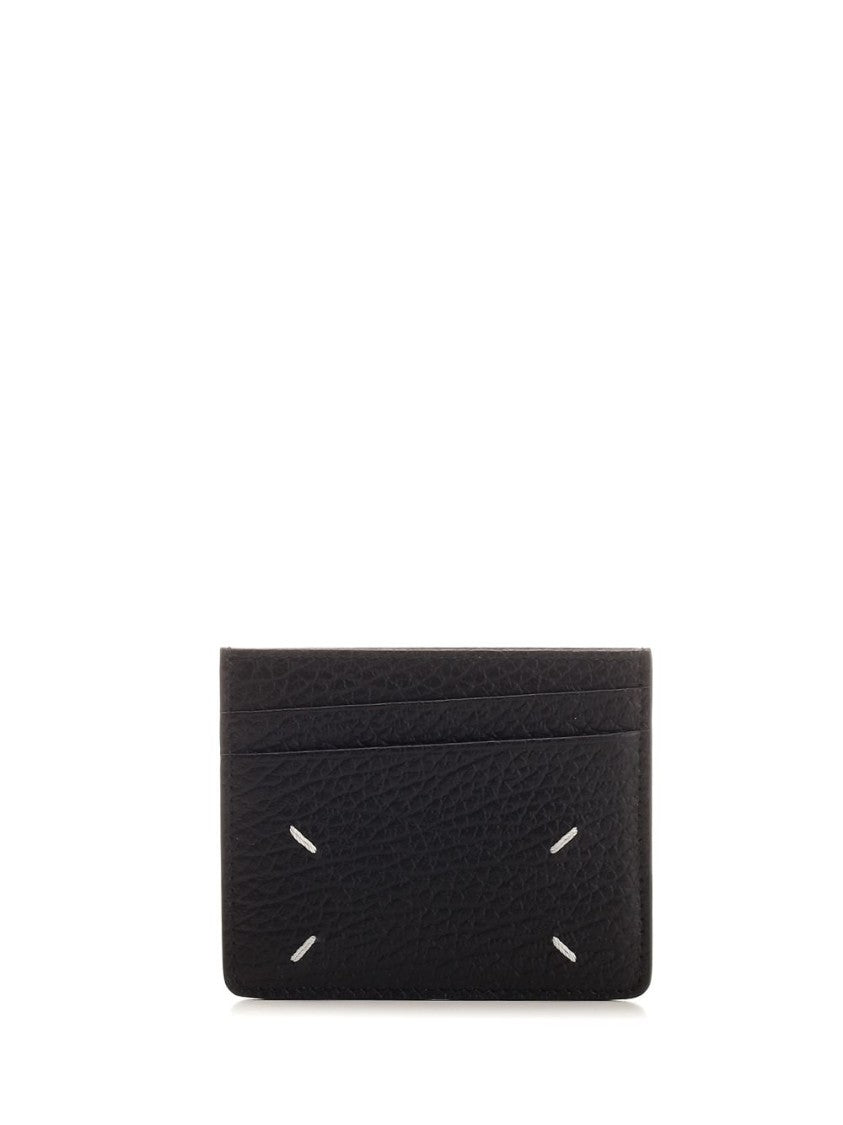 Maison Margiela Rectangular Textured Calf Leather Wallet With Iconic Stitch Detail