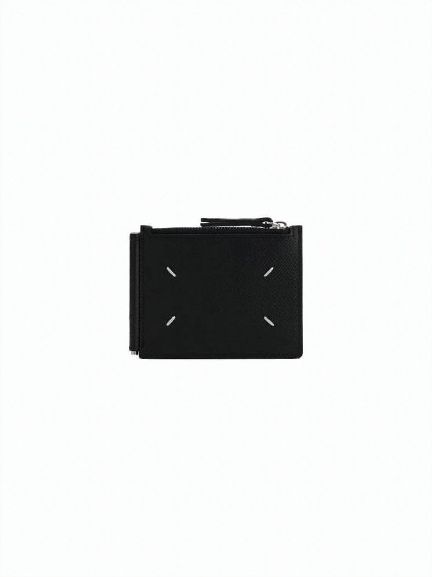 Maison Margiela Compact Polyurethane Money Clip Wallet With Distinctive Stitching