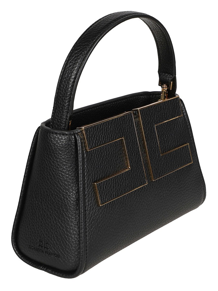 Elisabetta Franchi Rectangular Handbag With Geometric Design And Metallic Accents