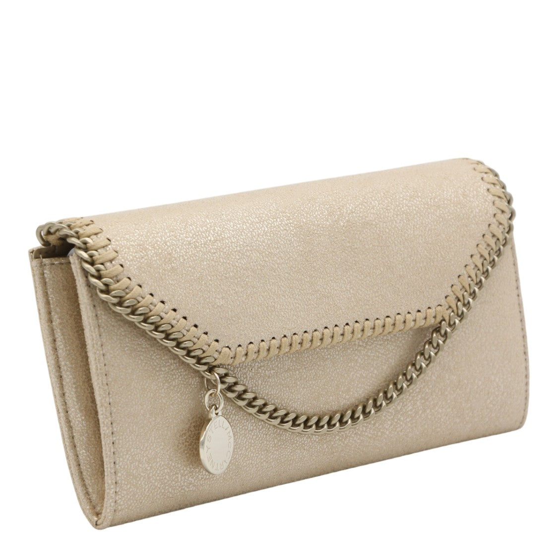 Stella Mccartney Rectangular Golden Textured Clutch Bag