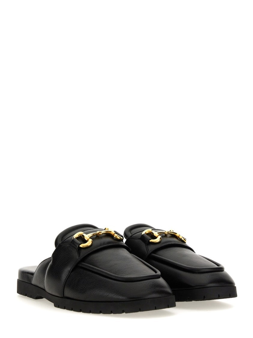 Gucci Men's Leather Sabot Shoe With Clamp Detail