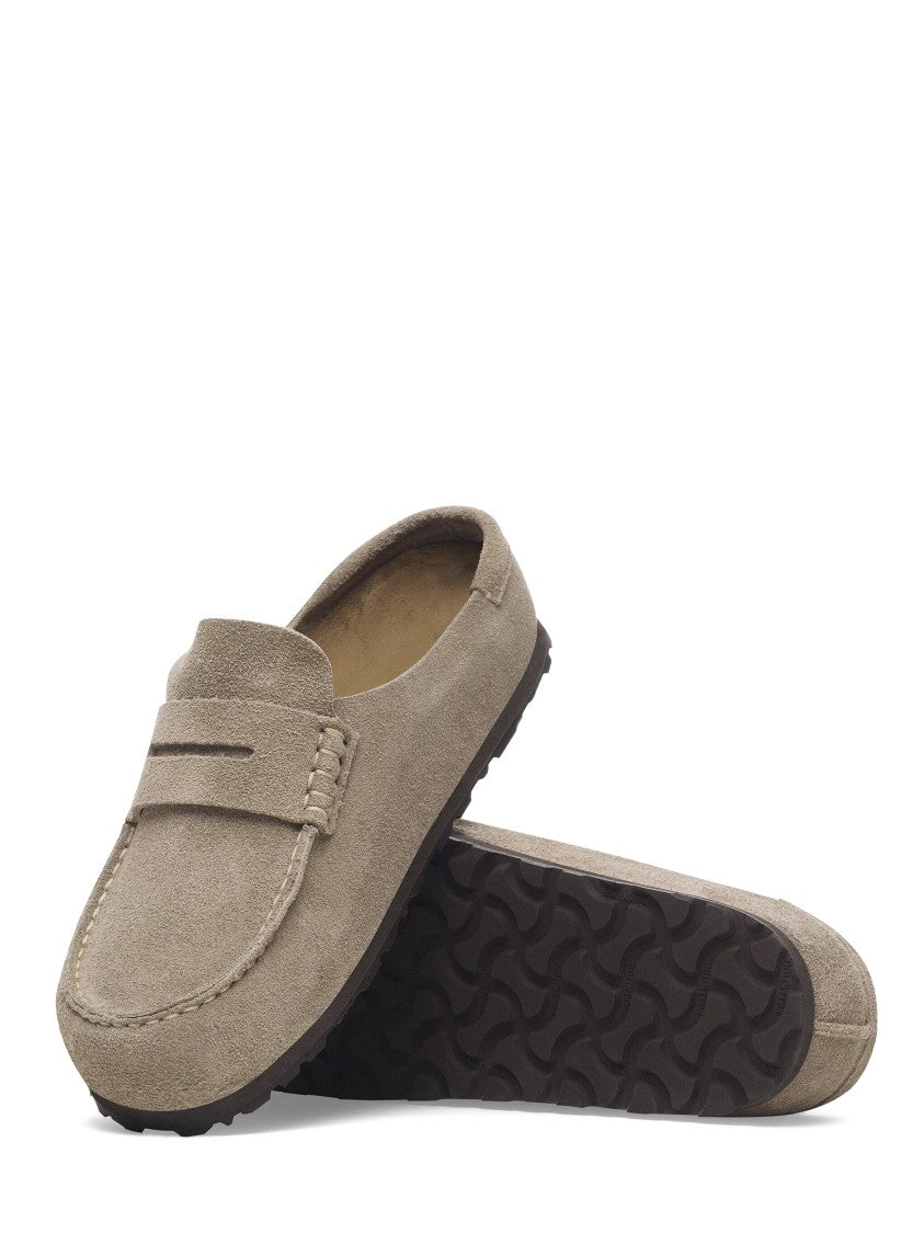 Birkenstock Taupe Naples Wrapped Slip-On Suede Mules