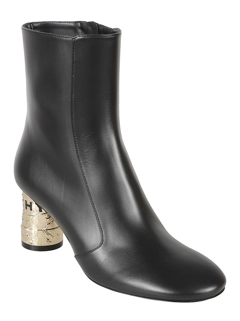 Givenchy Polished Leather Block-Heel Ankle Boots
