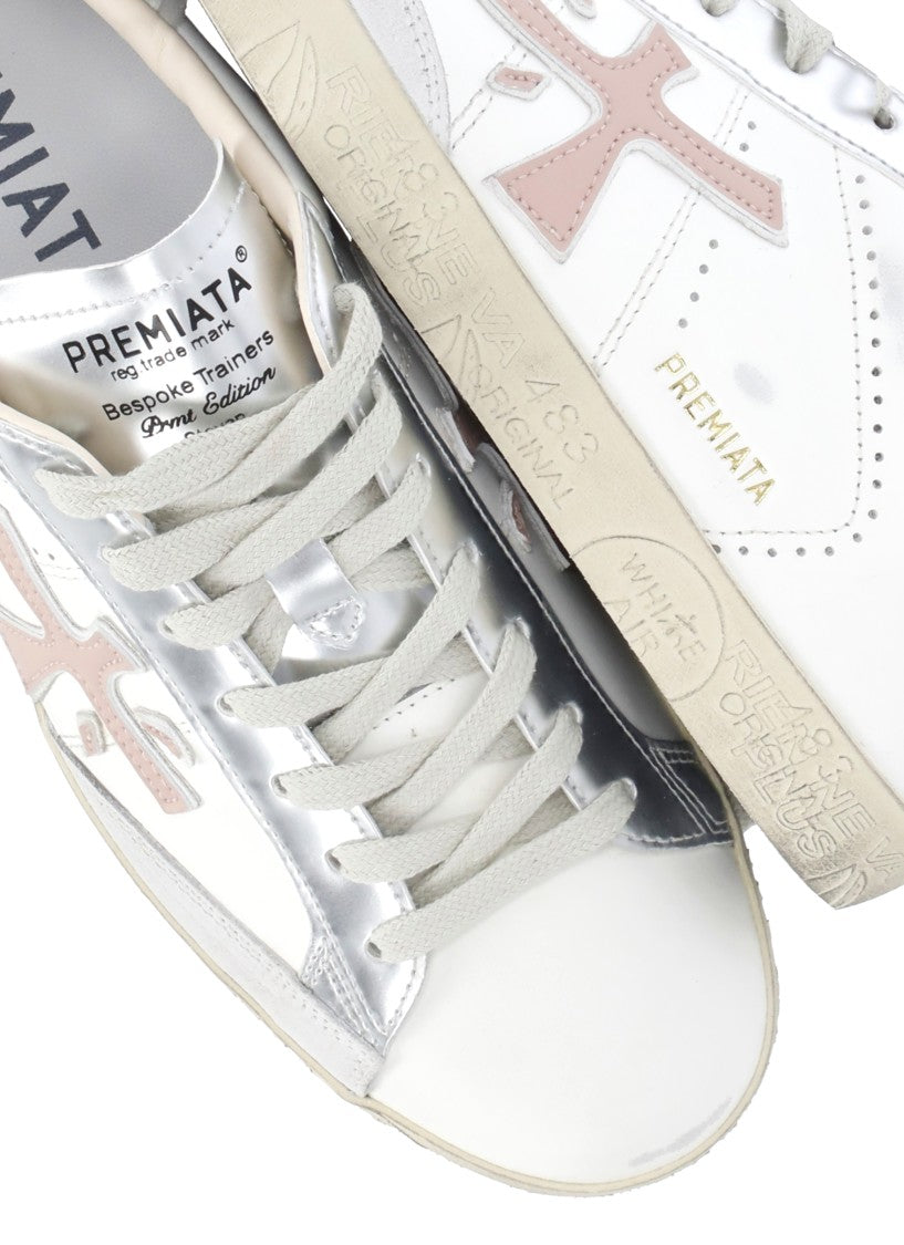 Prmt White Leather Sneakers
