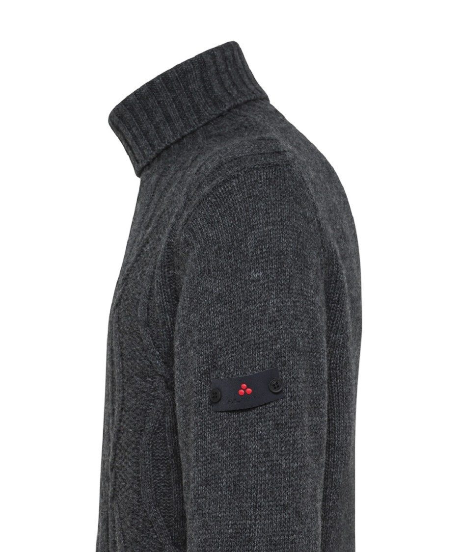Peuterey Textured Cable Knit Sweater Ribbed Turtleneck