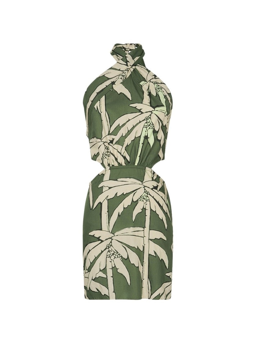 Johanna Ortiz Heart Pirate Mini Dress Green And Ecru