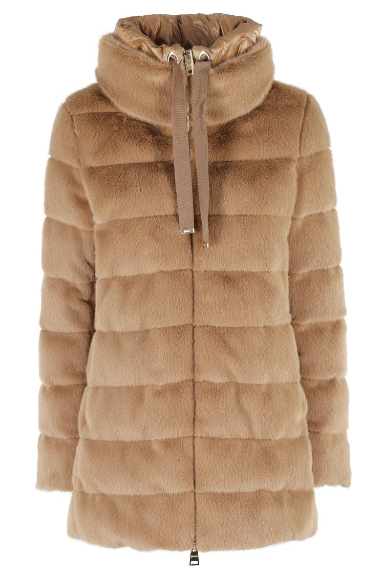 Herno A-Shape In Faux Fur Jacket
