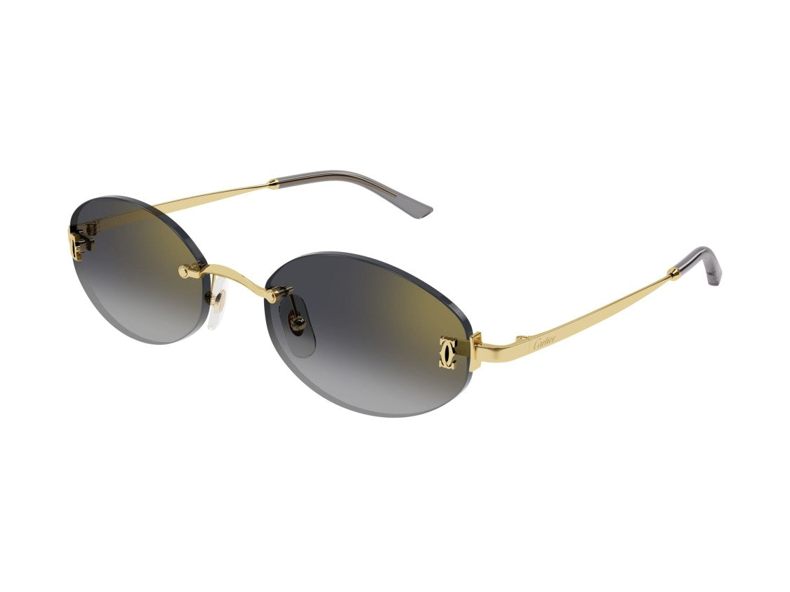 Cartier Ct0592s Rimless Gradient Gold Metal Sunglasses