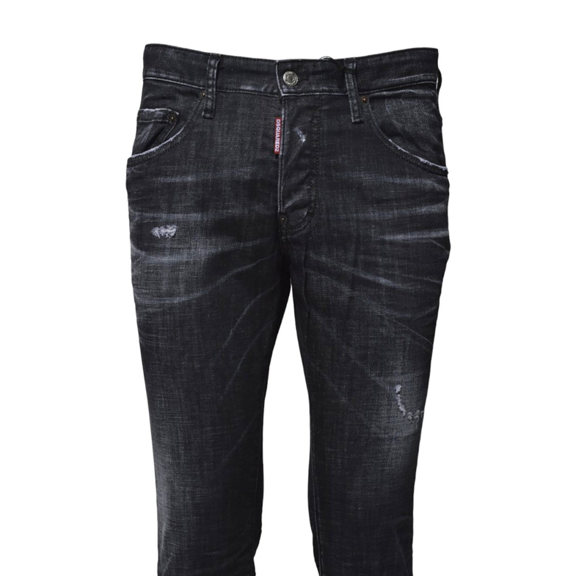 Dsquared2 Easy Wash Skater Jeans In Black Denim