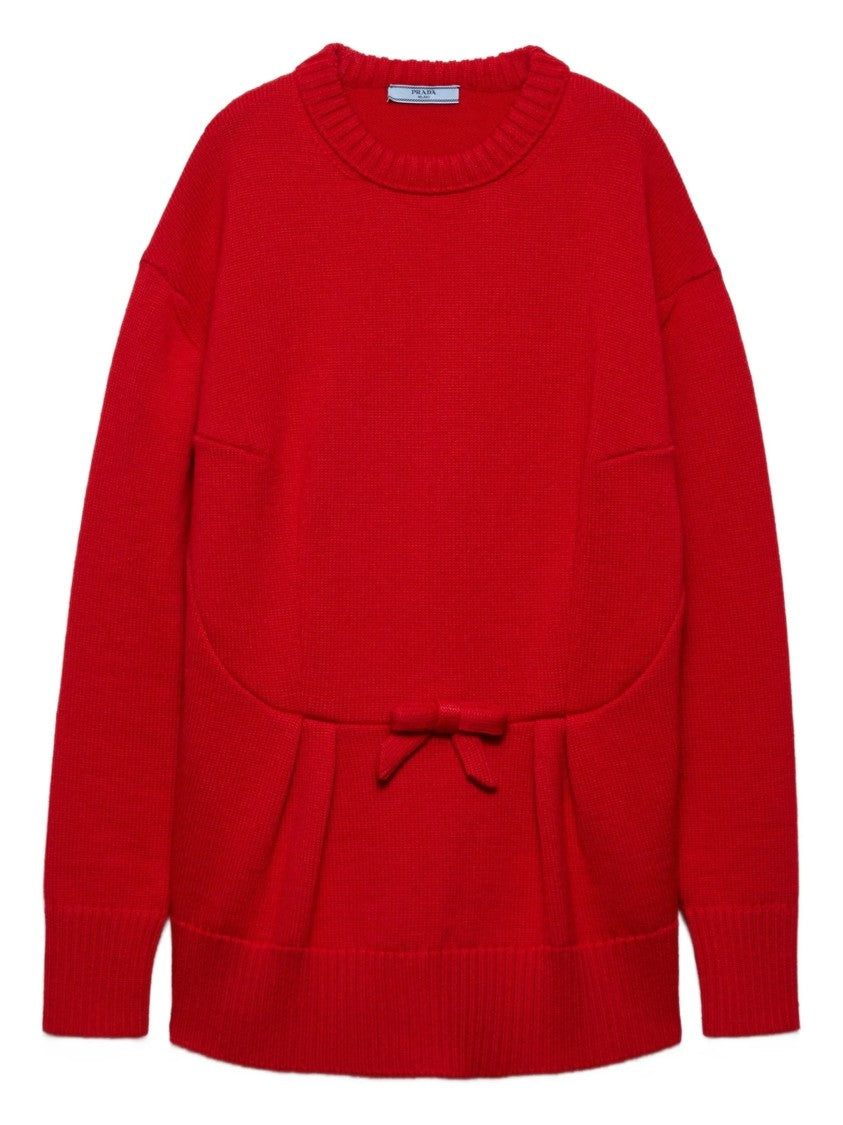 Prada Vibrant Red Relaxed-Fit Knit Sweater