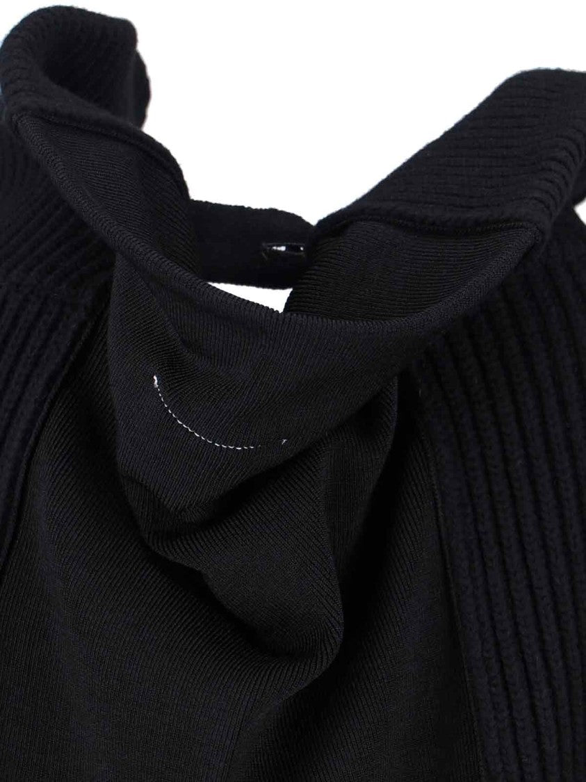 Mm6 By Maison Margiela Zip Wool Sweater – Black