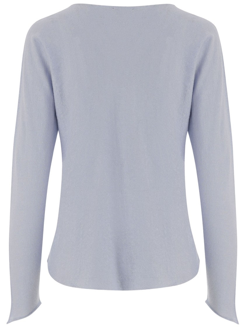 Bruno Manetti Crew Neck Linen And Cotton Blend Sweater