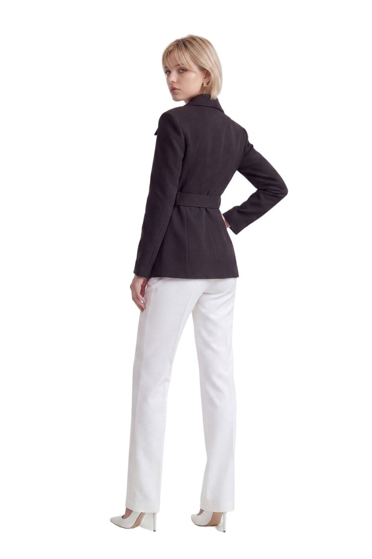Saiid Kobeisy Crepe Straight-Cut Pants With Tailored Silhouette And Minimalist Design
